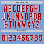 Personalized Light Blue Red White Basketball Jersey - Authentic Throwback Style Personalized Light Blue Red-White Authentic