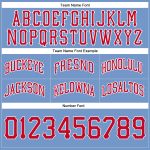 Custom Team Basketball Shorts with Name and Number - Authentic Light Blue Red-White Throwback Design Personalized Light Blue