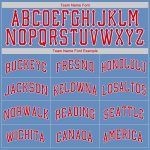 Custom Throwback Baseball Jersey Shirt - Personalized Light Blue Red-White Rib-Knit with Team Name and Number Personalized