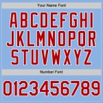 Custom Personalized Authentic Baseball Jersey with Light Blue Red-White Line - Team Name and Number Personalized Light Blue