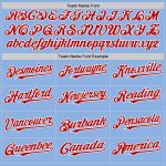 Custom Personalized Authentic Baseball Jersey with Light Blue Red-White Line - Team Name and Number Personalized Light Blue