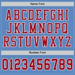 Custom Name and Number Authentic Football Jersey - Personalized Light Blue Red-White Mesh Team Apparel Personalized Light