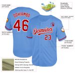 Custom Light Blue Red-White Throwback Baseball Jersey Personalized Name and Number - Authentic Team Gear Personalized Light