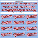Custom Name and Number Light Blue Red-White Performance Golf Polo Shirt - Personalized Team Apparel Personalized Light Blue