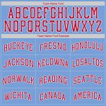 Custom Name and Number Basketball Jersey Light Blue Red White Round Neck Rib-Knit Design for Team Personalized Light Blue