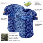 Custom Name and Number Light Blue 3D Tropical Hawaii Palm Trees Baseball Jersey - Personalized Authentic Team Apparel Personalized