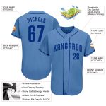Custom Light Blue Royal Baseball Jersey - Personalized Team Name & Number Personalized Light Blue Royal Authentic Baseball