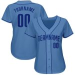 Custom Light Blue Royal Baseball Jersey - Personalized Team Name & Number Personalized Light Blue Royal Authentic Baseball