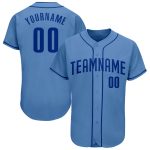 Custom Light Blue Royal Baseball Jersey - Personalized Team Name & Number Personalized Light Blue Royal Authentic Baseball