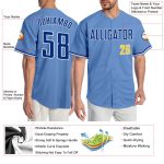 Custom Name and Number Authentic Baseball Jersey - Light Blue Royal Gold Team Jersey Personalized Light Blue Royal-Gold Authentic