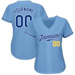 Personalized Light Blue Royal Gold Baseball Jersey - Authentic Custom Sports Apparel Personalized Light Blue Royal-Gold Authentic