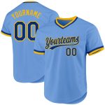 Custom Light Blue Royal-Gold Baseball Jersey - Personalized Team Name & Number, Authentic Throwback Design Personalized Light