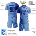 Custom Name and Number Soccer Jersey - Light Blue Royal Lines Personalized Sublimation Uniform Personalized Light Blue Royal