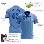 Custom Name and Number Golf Polo Shirt - Light Blue Royal Performance Team Apparel Personalized Light Blue Royal Performance