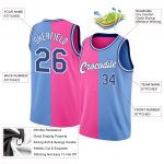 Custom Light Blue Royal-Pink Basketball Jersey with Name and Number - Authentic Split Design, Personalized Team Apparel Personalized