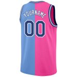 Custom Light Blue Royal-Pink Basketball Jersey with Name and Number - Authentic Split Design, Personalized Team Apparel Personalized
