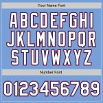 Custom Name and Number Unisex Softball Jersey Light Blue Royal Pinstripe Two-Button Red White Personalized Light Blue Royal