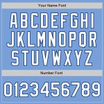 Custom Light Blue Royal Pinstripe Softball Jersey with Name and Number - Unisex Two-Button Design Personalized Light Blue
