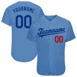 Custom Name and Number Baseball Jersey - Personalized Light Blue Royal-Red Authentic Team Jersey Personalized Light Blue