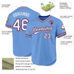 Custom Name and Number Authentic Light Blue Royal-Red Baseball Jersey - Personalized Team Jersey Personalized Light Blue