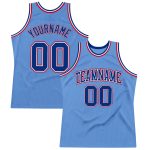 Custom Light Blue Royal-Red Basketball Jersey with Personalized Name and Number - Authentic Throwback Design Personalized