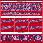Custom Name and Number Light Blue Royal-Red Basketball Shorts - Authentic Throwback Split Fashion Design Personalized Light