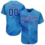 Custom Authentic Baseball Jersey - Light Blue Royal-White 3D Pattern, Personalized Name & Number Personalized Light Blue