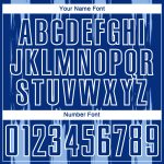 Custom Soccer Jersey with Light Blue Royal-White Abstract Stripes - Personalized Name and Number Personalized Light Blue