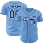 Personalized Light Blue Royal White Baseball Jersey - Custom Authentic Jersey Personalized Light Blue Royal-White Authentic