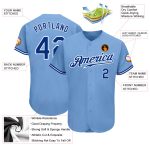 Custom Name and Number Light Blue Royal-White Authentic Baseball Jersey - Personalized Team Gear Personalized Light Blue
