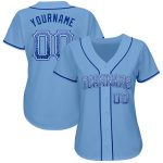 Custom Name and Number Baseball Jersey for Team in Light Blue Royal-White Authentic Drift Fashion Personalized Light Blue