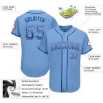 Custom Name and Number Baseball Jersey for Team in Light Blue Royal-White Authentic Drift Fashion Personalized Light Blue