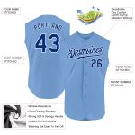 Custom Name and Number Personalized Light Blue Royal-White Baseball Jersey Sleeveless Authentic Team Personalized Light Blue