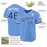 Custom Name and Number Light Blue Royal-White Baseball Jersey - Authentic Throwback Design Personalized Light Blue Royal-White