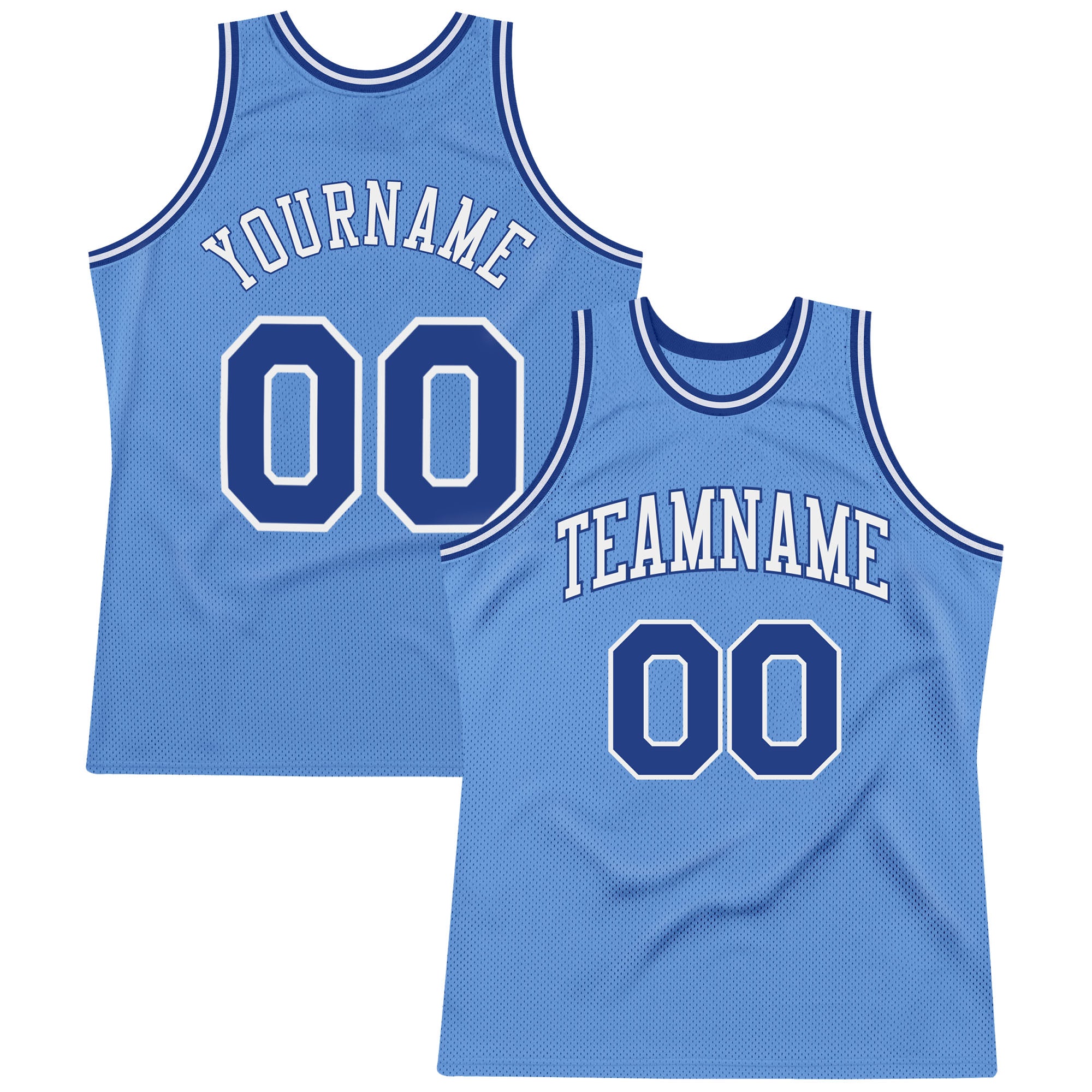 Custom Name and Number Personalized Light Blue Royal-White Basketball Jersey Authentic Throwback Team Edition Personalized