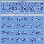 Custom Name and Number Authentic Rib-Knit Baseball Jersey Shirt - Light Blue Royal White Throwback Design Personalized Light