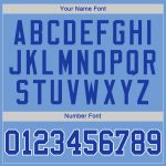 Custom Name and Number Authentic Rib-Knit Baseball Jersey Shirt - Light Blue Royal White Throwback Design Personalized Light