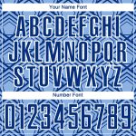 Custom Soccer Jersey with Personalized Name and Number - Light Blue Royal White Geometric Pattern Personalized Light Blue