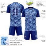 Custom Soccer Jersey with Personalized Name and Number - Light Blue Royal White Geometric Pattern Personalized Light Blue