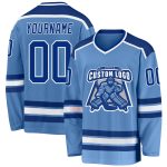 Personalized Light Blue Hockey Jersey - Royal White Custom Team Jersey Personalized Light Blue Royal-White Hockey Jersey