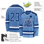 Personalized Light Blue Hockey Jersey - Royal White Custom Team Jersey Personalized Light Blue Royal-White Hockey Jersey