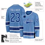 Custom Name & Number Light Blue Royal-White Hockey Jersey - Personalized Team Jersey Personalized Light Blue Royal-White