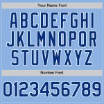 Custom Team Jersey with Name and Number in Light Blue Royal-White Line, Authentic Baseball Design Personalized Light Blue