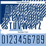Custom Sublimation Soccer Jersey with Personalized Name and Number - Light Blue Royal-White Lines Design Personalized Light