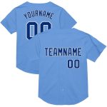 Personalized Light Blue Baseball Jersey - Authentic Royal-White Mesh Throwback Style Personalized Light Blue Royal-White
