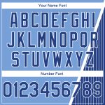 Custom Name & Number Basketball Jersey - Light Blue Royal-White Triangle Pinstripes Authentic City Edition Personalized Light