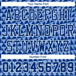 Custom Name and Number Basketball Jersey - Personalized Light Blue Royal-White Triangle Design, Round Neck Sublimation Suit