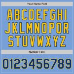 Custom Name Number Varsity Letterman Jacket Light Blue Yellow Bomber Full-Snap Team Style Personalized Light Blue Royal-Yellow
