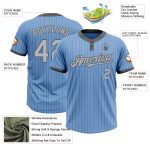 Custom Name and Number Light Blue Steel Gray Pinstripe Two-Button Unisex Softball Jersey Personalized Light Blue Steel Gray