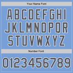 Custom Name and Number Authentic Baseball Jersey - Light Blue Steel Gray White Design Personalized Light Blue Steel Gray-White
